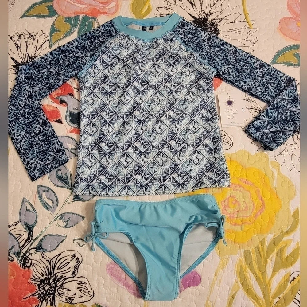 Aqua et Sol Girl's 2 pc Swim Suit